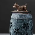 thumbnail image 4 of SAFAVIEH Belna 19" Contemporary Floral Cement Garden Stool, Antiqued Grey, 4 of 6