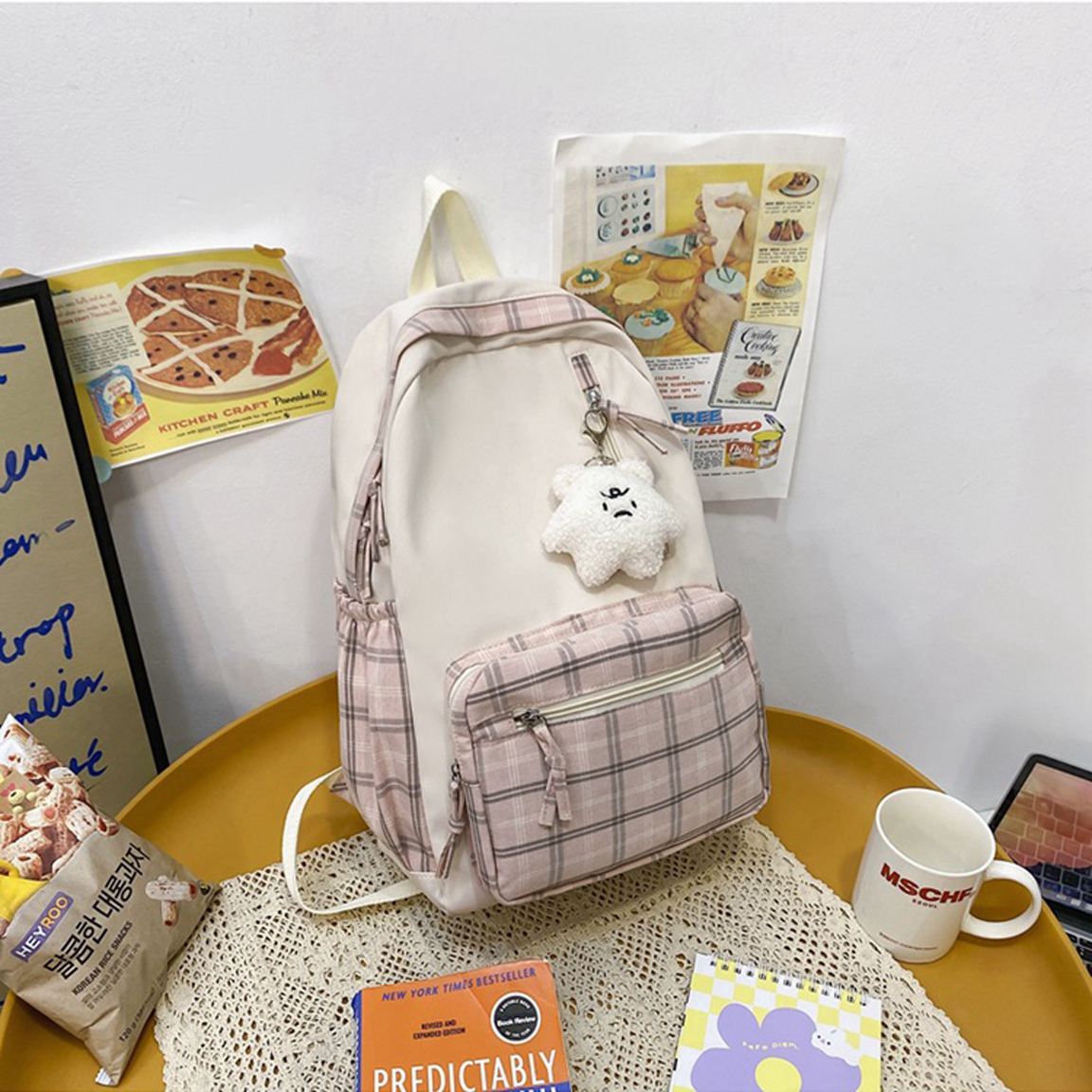 WarmthandFish Aesthetic Backpack Backpack Sage Green Backpack For Girls