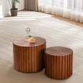 thumbnail image 5 of Cylindrical Coffee Table Set of 2 - Space-Saving MDF Nesting Tables, Round End/Side Tables with Waterproof Finish, No Assembly Modern Furniture for Living Room & Small Spaces, 5 of 6