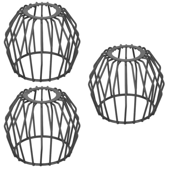 3 Pieces Industrial Cage Light Bulb Wrought Iron Lampshade