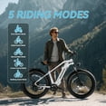 thumbnail image 5 of WOOKEN Electric Bike for Adults, 750W Ebike, 25MPH 60Miles Electric Mountain Bike, 26" Fat Tire Electric Bicycle with 48V 15AH Battery, Rear Rack, Lockable Suspension Fork,7 Speed,UL 2849, 5 of 11