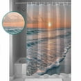 thumbnail image 3 of Extra Long Shower Curtain 72x96 Inch, Ocean Sunset Shower Curtain Waterproof Bathroom Decor Summer Beach Shore Sky Sun Scenery Fabric Bath Curtain Set Accessories with Hooks, 3 of 6