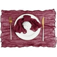 thumbnail image 4 of Wrinkled Dinner Napkins Gauze Cheesecloth Napkins 20 x 20 Inch Rustic Boho Table Napkins Decorative for Weddings Parties Event Home Table(Burgundy,20PCS), 4 of 7