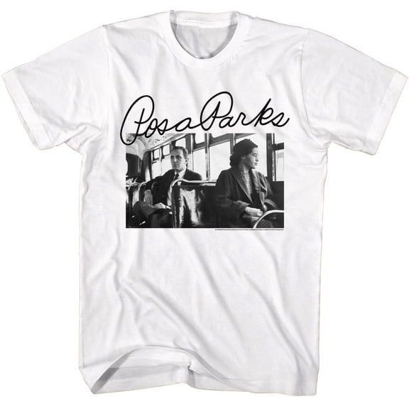 Rosa Parks Photo And Signature White Adult T-Shirt Xl