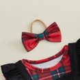 thumbnail image 6 of Cjfdfy Newborn Baby Girl Christmas Outfit Long Sleeve Romper Santa Embroidery Tulle  Star Patchwork Dress Bow Headband 3 Piece Set Infant Christmas Dress Fall Winter Clothes Set 0-24M, 6 of 9