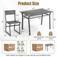 thumbnail image 3 of Costway 5 Piece Dining Table Set Industrial Rectangular Kitchen Table with 4 Chairs Grey, 3 of 10