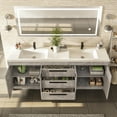thumbnail image 2 of Eviva Lugano 84" Cement Gray Modern Bathroom Vanity with White Integrated Acrylic Sink, 2 of 7
