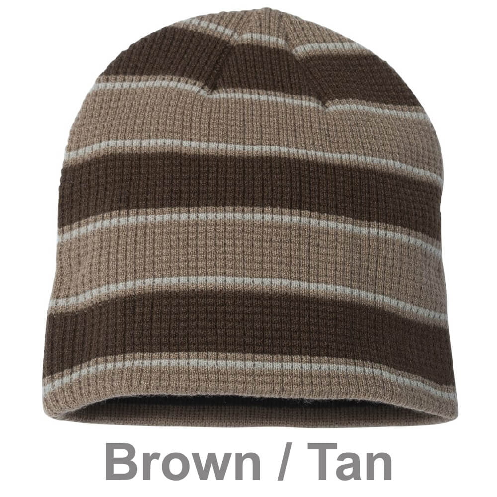 UNISEX BROWN Mix FUR Chunky Acrylic HAT Ski onesize NEW