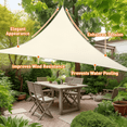 thumbnail image 4 of Tcbosik 10' x 10' x 14' Sun Shade Sail, Triangle Canopy Fabric Cloth Screen, Sunshade for Outdoor, Patio, Garden, Backyard, Cream, 4 of 6