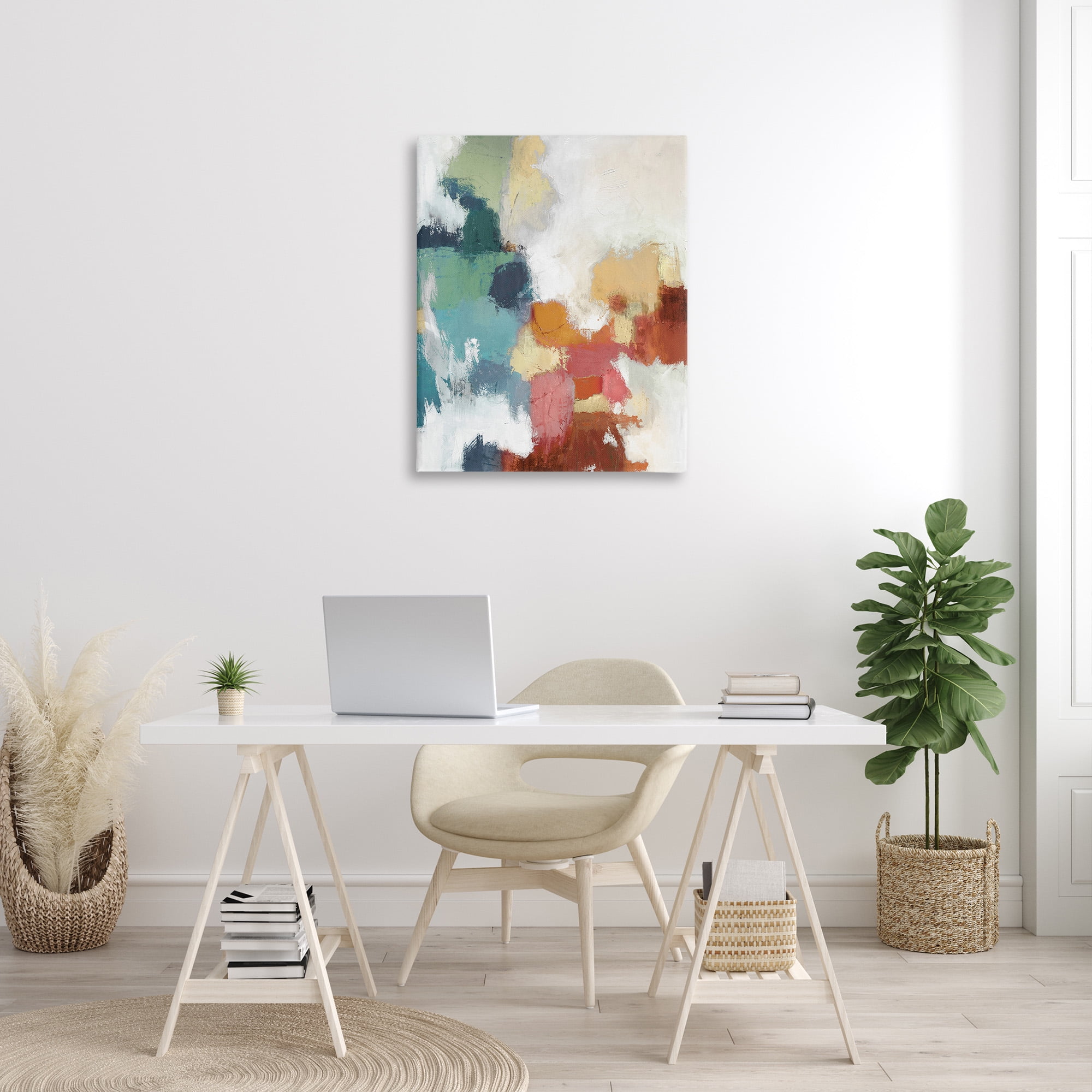 Stupell Industries Dynamic Abstract Hues Abstract Painting Gallery Wrapped Canvas Art Print Wall Art, 30 x 40