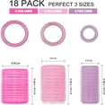 thumbnail image 2 of Juego de rizador de cabello con agarre automático, juego de rizador (morado claro 6,0 + 4,5 rosa + 3,6 azul) * 6 juegos + 12 pinzas de plástico, 2 of 5