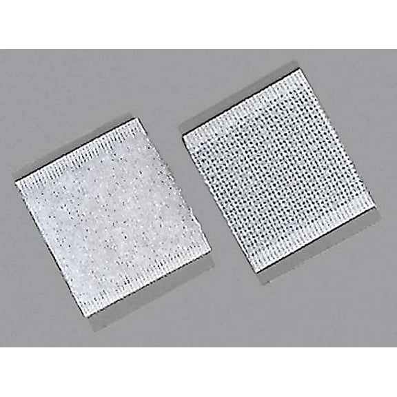 Reclosable Fastener Shape, Square, Rubber Adhesive, 1 in, 1 in W, White, 100 PK