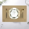 thumbnail image 5 of 6pcs Placemats PVC Place Mats and Coasters Washable Non-Slip Heat Resistant Table Mats for Kitchen Dining Table Home Restaurant 12"×18", Gold, 5 of 7