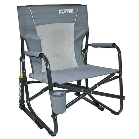 GCI Outdoor FirePit Rocker with Beverage Holder, Mercury Gray