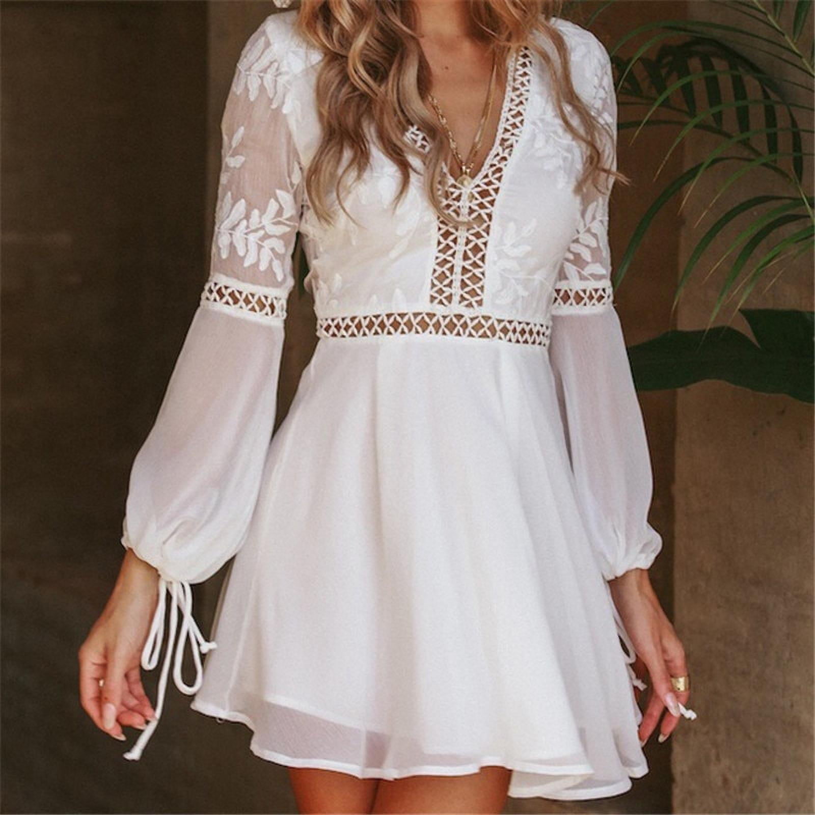 Women Fashion Long Sleeve Deep V-Neck 