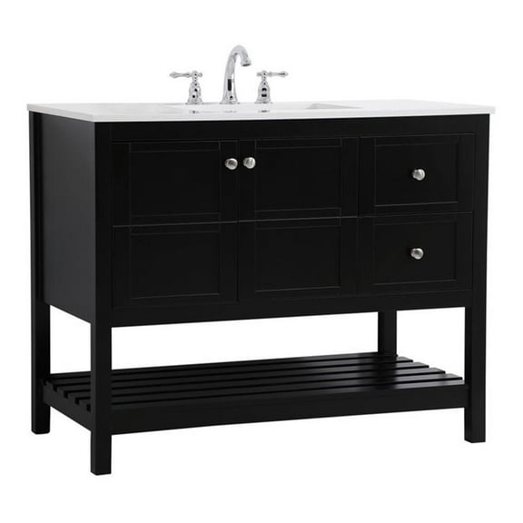 Elegant Kitchen and Bath 42 inch Single Bathroom Vanity in Black