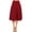 Burgundy, variant on Women's Flared Lightweight Elastic Midi A-line Skirt