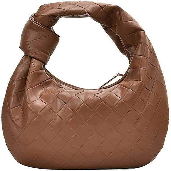 QUTETN Leather Hobo Handbag for Women Small Shoulder Bag Zipper Closure