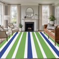 thumbnail image 2 of Green Blue Large Area Rugs 5x8 ft White Stripe Washable Rug Non Slip Indoor Carpet Absorbent Floor Mat for Living Room Bedroom Dining Room, 2 of 9