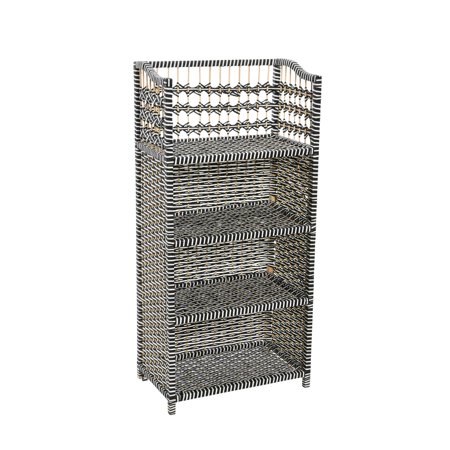 Household Essentials Paper Rope Accent Shelf Black and White