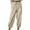 Beige, variant on YUGYXL Womens Linen Tapered Pants Drawstring Stretch Waist Trousers Teen Girl Y2K Long Pants Fashion Casual Pants Green M