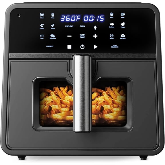 SmartVoice 10QT 6-in-1 Air Fryer, 1000 Voice Commands, 100 Foods, No APP/WIFI/Setup, Nonstick, Fry/Bake/Reheat/Dehydrate, 1700W