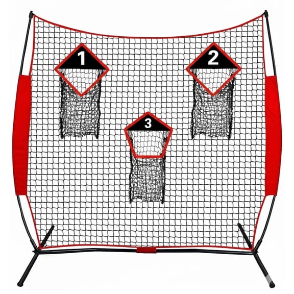 Gagalileo 6x6 Ft Football Throwing Net with 3 Target Pockets, Heavy Duty Steel Frame QB Passing Trainer for Kids & Youth, Portable Backyard Practice Aid