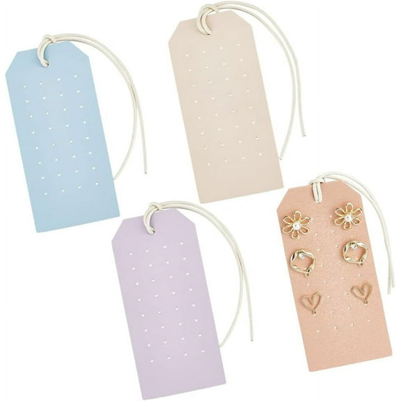 4Pcs 4 Colors Portable Leather Earring Holders 1mm Hole Leather Earring Displays Stud Holder Earrings Organizer Hanging Jewelry Organizer for Earrings Studs Jewelry Storage