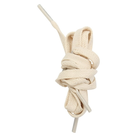 ibasenice 1Pair Flat Waxed Cotton Shoelaces Beige for Sneakers Casual Shoes with and Stylish Look