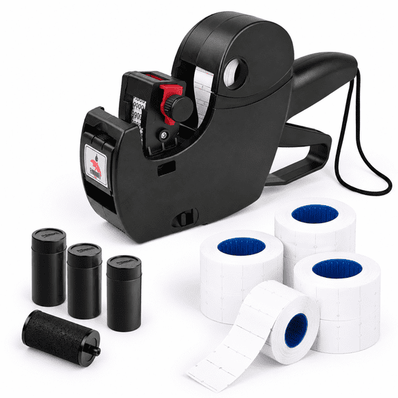 Black MX5500 8-Digit Pricing Tag Kit with 5150 Stickers and Extra Ink for Retail Grocery