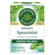 Traditional Medicinals Spearmint Herbal Tea Bags, Caffeine Free, 16 Count