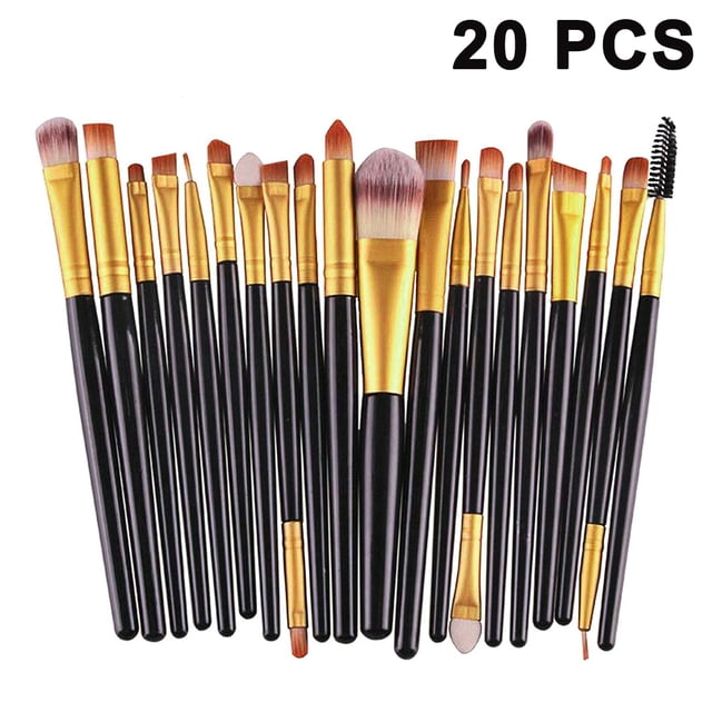 Juego de 20 brochas de maquillaje profesionales, brochas sintéticas premium para base, polvos, rubor, sombras, correctores, cosméticos para ojos, kit de brochas de maquillaje.