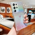 thumbnail image 5 of for Samsung Galaxy S23 Ultra Case, Iridescent Holographic Gradient Bling Glitter Clear Phone Case with Camera Lens Cover Soft Shockproof Cute Heart S23 Ultra Case for Women Girls 6.8" (Pink Heart), 5 of 10