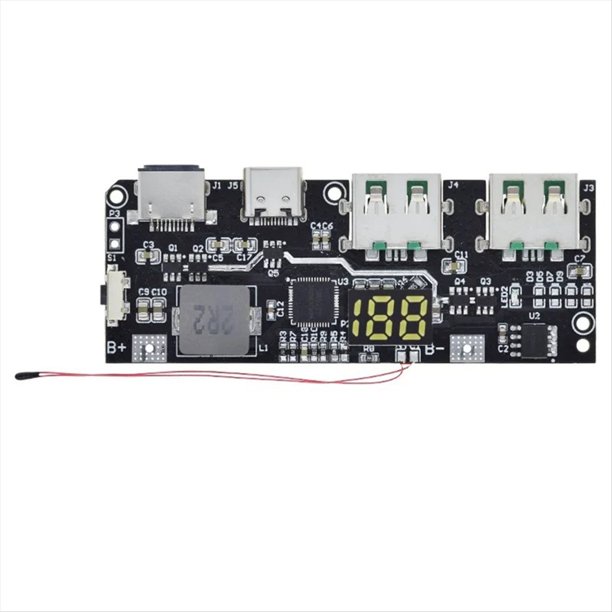 QC4.0 QC3.0 LED Dual USB 5V 4.5A 22.5W Micro/Type-C USB Banco de EnergíA MóVil 18650 MóDulo de Carga ProteccióN de Temperatura,A