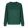 thumbnail image 4 of Daznico Women Crewneck Sweatshirt Rhinestone Studded Long Sleeve Pullover with Kangaroo Pocket Loose Fit Outerwear for Autumn Winter Wear,XL, 4 of 6
