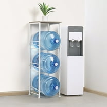 White 3-Tier Water Jug Storage Rack with Top Shelf, Freestanding Water Bottle Holder Organizer for Home, Office