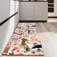 thumbnail image 4 of Chihuahua and Flower Florals Kitchen Rug Mat,Kitchen Runner Rugs Non Skid Washable,Decorative Kitchen Floor Mats for Kitchen,Sink,Laundry,17"X47", 4 of 5