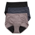 thumbnail image 1 of Hanes Ropa interior menstrual ligera para mujer, paquete de 3, tipo brief, 1 of 5