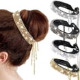 thumbnail image 2 of Rhinestone Decor Tassel Hair Clip Horsetail Buckle Twist Clip Bling Hair Accessory For Women And Girls, 2 of 14