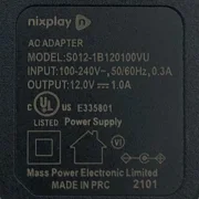 NEW Original AC Adapter Nixplay S012-1B120100VU Wall Power Supply 12V 2A Charger