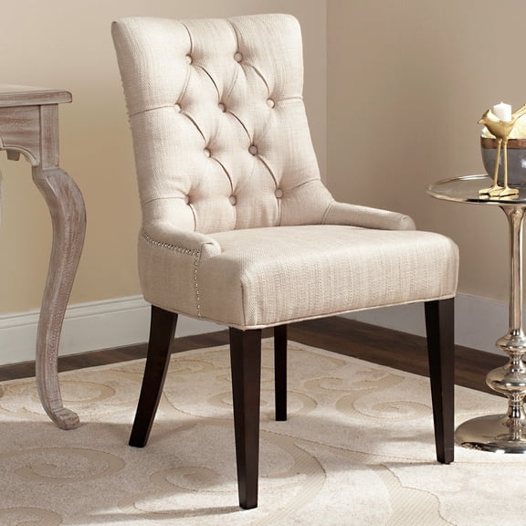 Safavieh Amanda Linen Tufted Dining Chair with Nail Heads