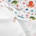thumbnail image 4 of jejeloiu Playful Ocean Animal Twin Duvet Cover For Girls,Whale Crab Turtle Twin Bedding,Multicolor White,2-Piece,1 Duvet Cover and 1 Pillowcase, 4 of 6