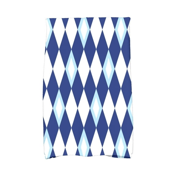 Simply Daisy, 16 x 25 inch, Harlequin, Geometric Print Kitchen Towel, Royal Blue