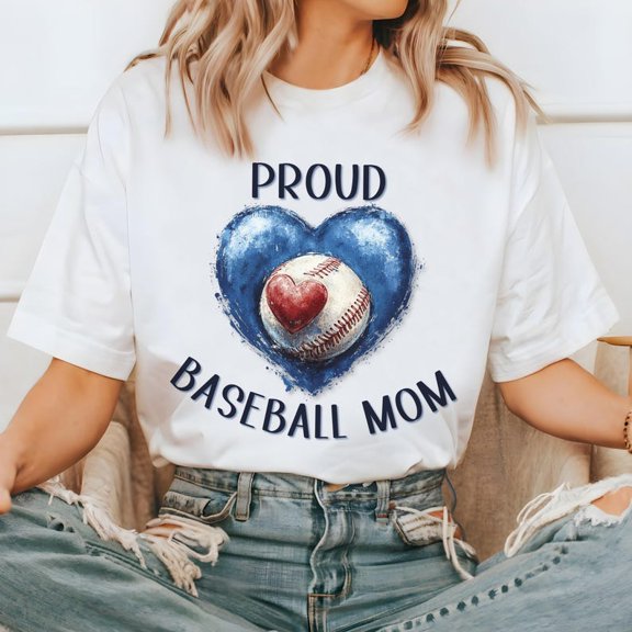 Proud Baseball Mom PNG, Watercolor 4th of July Sublimation Design, American Baseball Tee PNG for Independence Day Shirt