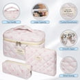 thumbnail image 3 of Bolsa de maquillaje Senbowe Floral, 3 unidades, tamaño grande, acolchada, de algodón, 3 of 8