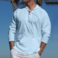 thumbnail image 2 of Sudaderas Con Capucha Para Hombres Casual Solid Pullover Algodón Lino Corbata Bolsillo Con Capucha Manga Larga Tops Blusa Odeerbi ODB-4, 2 of 5
