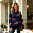 thumbnail image 2 of Clossjun Football Print Sweatshirts for Women Oversized Crewneck Game Day Hoodies Casual Loose Fit Pullover Tops for Vacation L, 2 of 6
