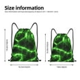 thumbnail image 4 of Kdxio Green Lightning Print Drawstring Backpack Bag,Waterproof Draw String Back Sack, Gym Drawstring Bags Swim Bag For Unisex, 4 of 9