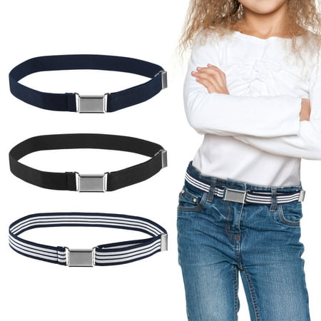 Baohd 3 Pieces Kids Elastic Magnetic Belt Waistband Adjustable Stretch ...