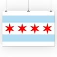thumbnail image 3 of Chicago, Illinois, Flag (Version #2) (24x36 Giclee Gallery Art Print, Vivid Textured Wall Decor), 3 of 3
